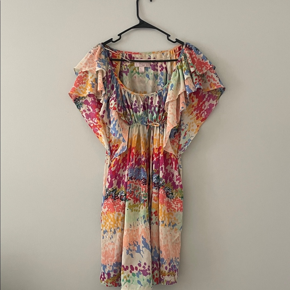 H&M Garden Collection Dress Womens‎ 8 Multi Color Excellent Flutter Sleeve Boho